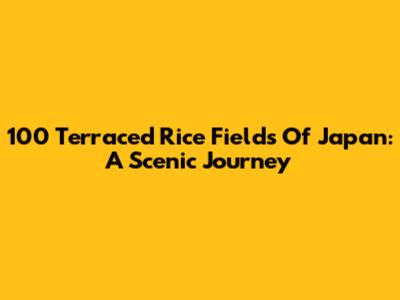 100 Terraced Rice Fields Of Japan: A Scenic Journey