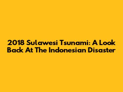2018 Sulawesi Tsunami: A Look Back At The Indonesian Disaster