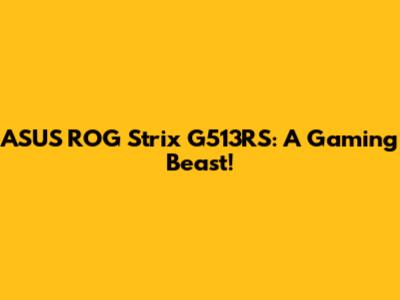 ASUS ROG Strix G513RS: A Gaming Beast!