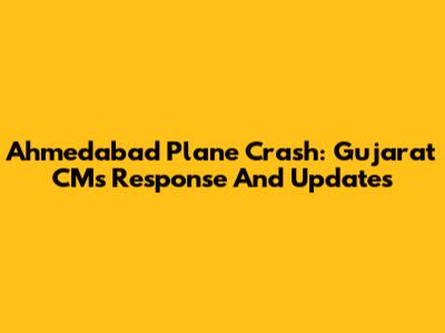Ahmedabad Plane Crash: Gujarat CM's Response And Updates