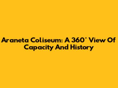 Araneta Coliseum: A 360° View Of Capacity And History