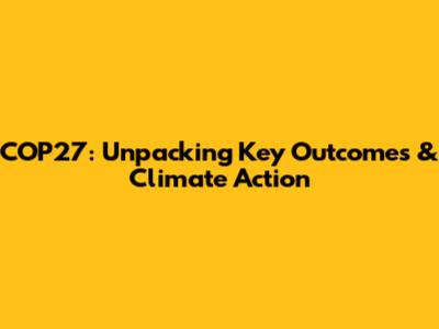 COP27: Unpacking Key Outcomes & Climate Action