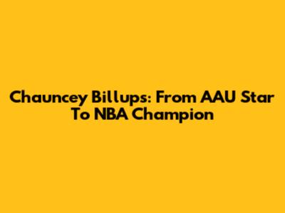 Chauncey Billups: From AAU Star To NBA Champion
