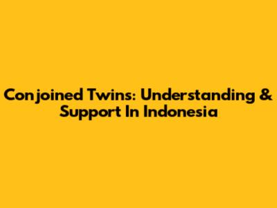 Conjoined Twins: Understanding & Support In Indonesia