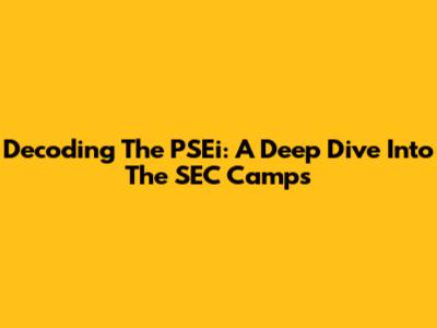 Decoding The PSEi: A Deep Dive Into The SEC Camps