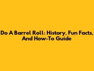 Do A Barrel Roll: History, Fun Facts, And How-To Guide