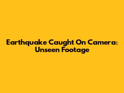 Earthquake Caught On Camera: Unseen Footage