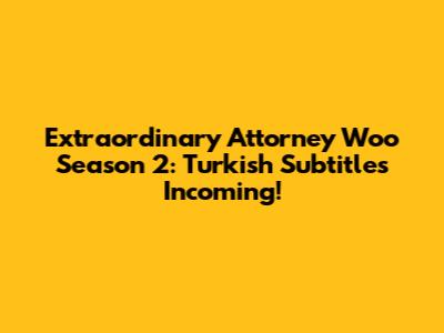 Extraordinary Attorney Woo Season 2: Turkish Subtitles Incoming!