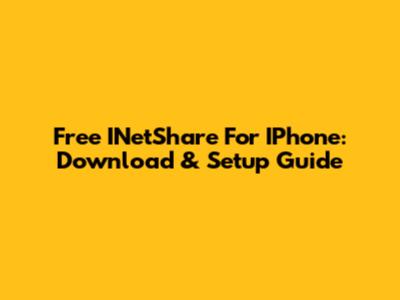 Free INetShare For IPhone: Download & Setup Guide