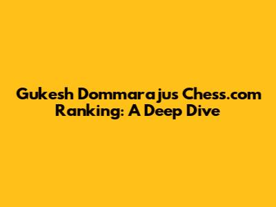 Gukesh Dommaraju's Chess.com Ranking: A Deep Dive