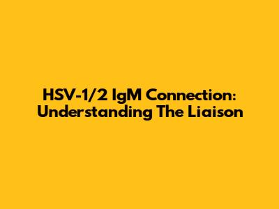 HSV-1/2 IgM Connection: Understanding The Liaison