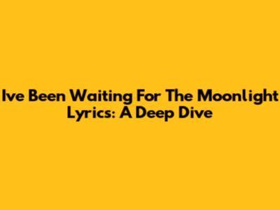 I've Been Waiting For The Moonlight Lyrics: A Deep Dive