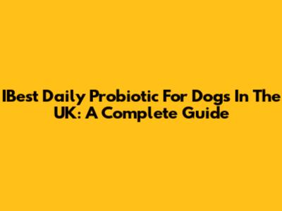 IBest Daily Probiotic For Dogs In The UK: A Complete Guide