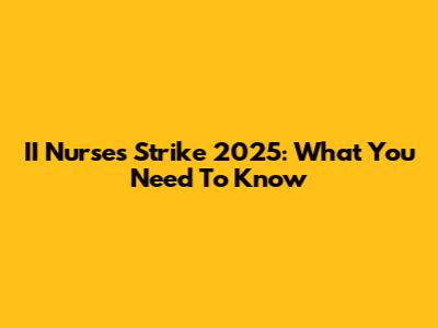II Nurses Strike 2025: What You Need To Know