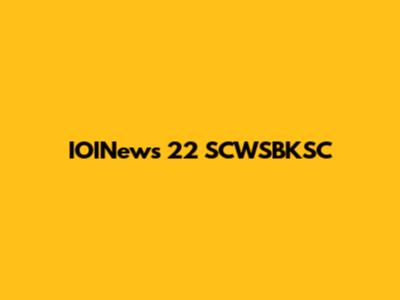 IOINews 22 SCWSBKSC