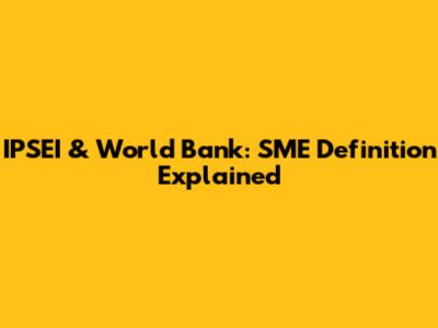 IPSEI & World Bank: SME Definition Explained