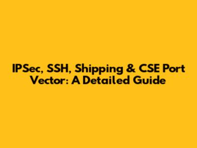 IPSec, SSH, Shipping & CSE Port Vector: A Detailed Guide
