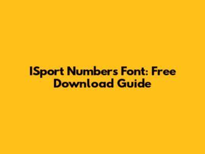 ISport Numbers Font: Free Download Guide