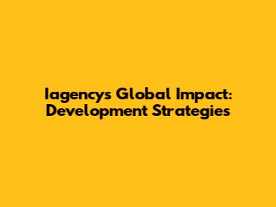 Iagency's Global Impact: Development Strategies