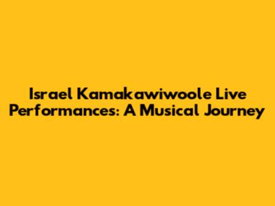 Israel Kamakawiwo'ole Live Performances: A Musical Journey