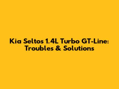 Kia Seltos 1.4L Turbo GT-Line: Troubles & Solutions
