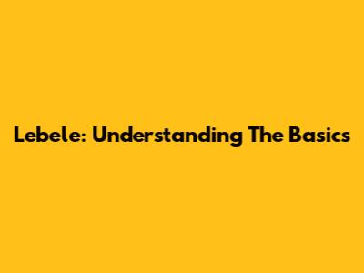 Lebele: Understanding The Basics