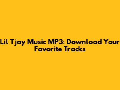 Lil Tjay Music MP3: Download Your Favorite Tracks
