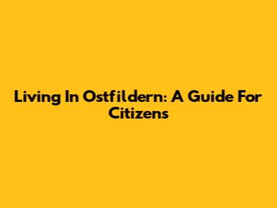 Living In Ostfildern: A Guide For Citizens