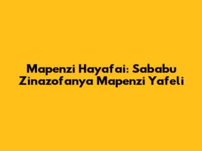 Mapenzi Hayafai: Sababu Zinazofanya Mapenzi Yafeli
