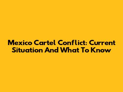 Mexico Cartel Conflict: Current Situation And What To Know