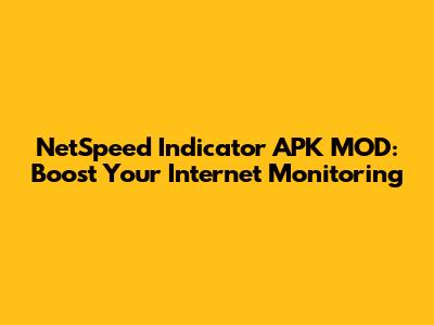 NetSpeed Indicator APK MOD: Boost Your Internet Monitoring