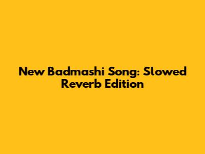 New Badmashi Song: Slowed Reverb Edition