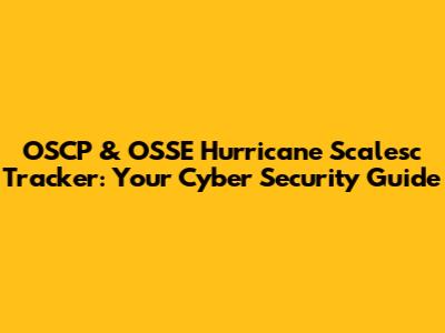 OSCP & OSSE Hurricane Scalesc Tracker: Your Cyber Security Guide