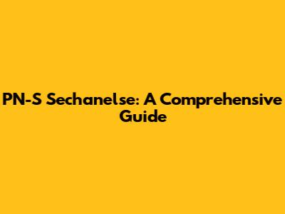 PN-S Sechanelse: A Comprehensive Guide