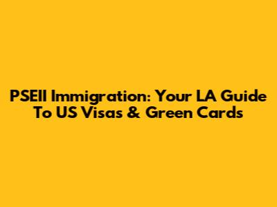 PSEII Immigration: Your LA Guide To US Visas & Green Cards