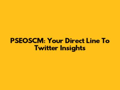 PSEOSCM: Your Direct Line To Twitter Insights