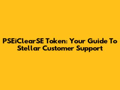 PSEiClearSE Token: Your Guide To Stellar Customer Support