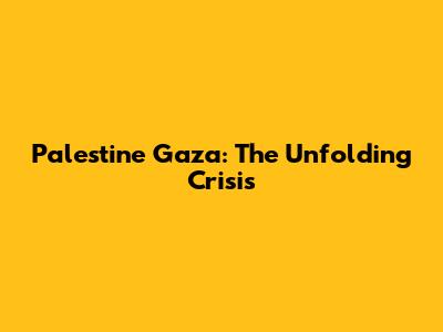 Palestine Gaza: The Unfolding Crisis