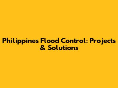 Philippines Flood Control: Projects & Solutions