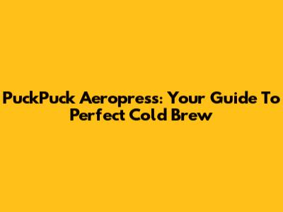 PuckPuck Aeropress: Your Guide To Perfect Cold Brew