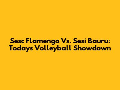 Sesc Flamengo Vs. Sesi Bauru: Today's Volleyball Showdown
