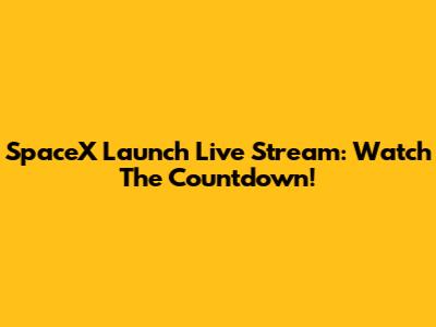 SpaceX Launch Live Stream: Watch The Countdown!