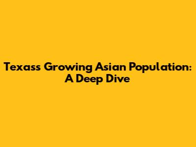 Texas's Growing Asian Population: A Deep Dive