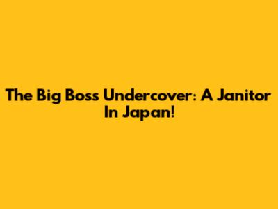 The Big Boss Undercover: A Janitor In Japan!