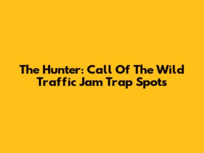 The Hunter: Call Of The Wild Traffic Jam Trap Spots