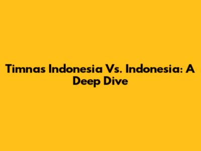 Timnas Indonesia Vs. Indonesia: A Deep Dive