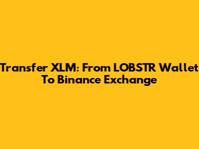 Transfer XLM: From LOBSTR Wallet To Binance Exchange