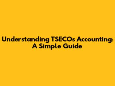 Understanding TSECO's Accounting: A Simple Guide