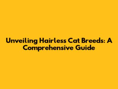 Unveiling Hairless Cat Breeds: A Comprehensive Guide