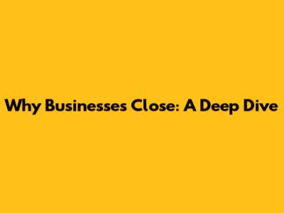 Why Businesses Close: A Deep Dive
